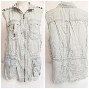💎 Liquid Jeans Blue Jacket Vest Size M